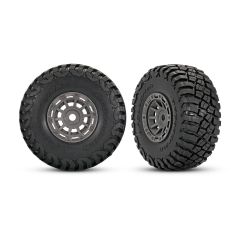 Traxxas - 1.4" Gray &amp; Chrome Wheels with BFG Mud-Terrain Tires (2) (TRX-10870-GRAY)