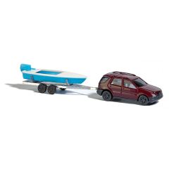 Busch Mercedes With Boat 1/160