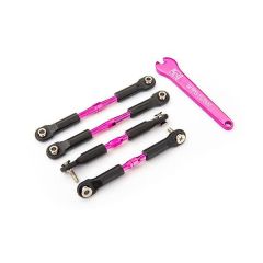 Traxxas Turnbuckles, aluminum (pink-anodized), camber links, front, 39mm (2), rear, 49mm (2) (assembled w/ rod ends &amp; hollow balls)/wrench (TRX-3741P)