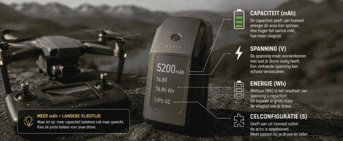 Wat betekent de capaciteit van een drone accu?