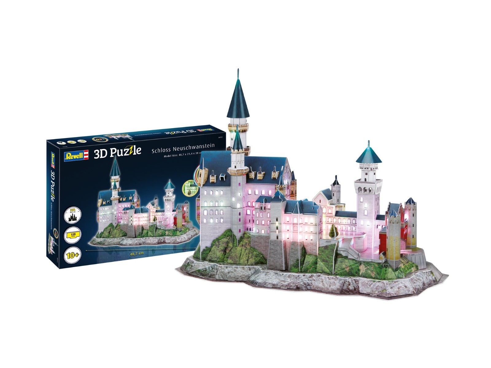 Revell 3D Puzzle Schloss Neuschwanstein met LED verlichting afbeelding