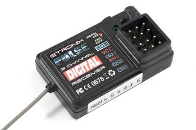 Etronix Pulse 2.4GhZ 3-kanaals ontvanger voor ET1160 zender