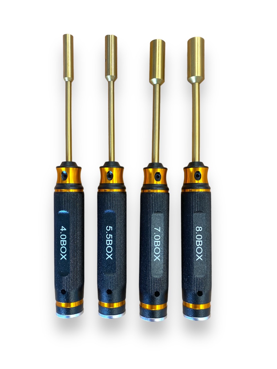 TopRC - Pro Nut Tool Set - Ti-Ni Coated - 4.0 / 5.5 / 7.0 / 8.0 Mm in opbergdoos afbeelding