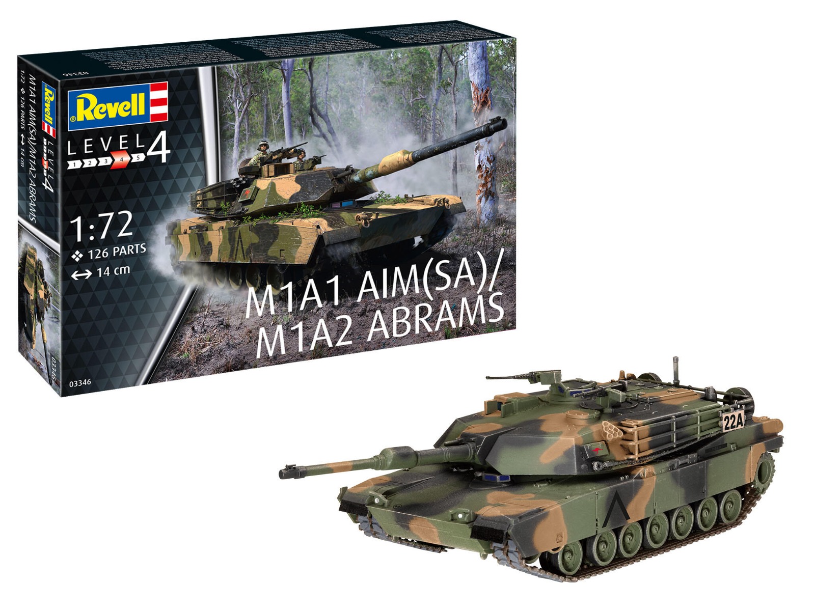 1:72 Revell 03346 M1A1 AIM(SA)/ M1A2 Abrams Tank Plastic kit