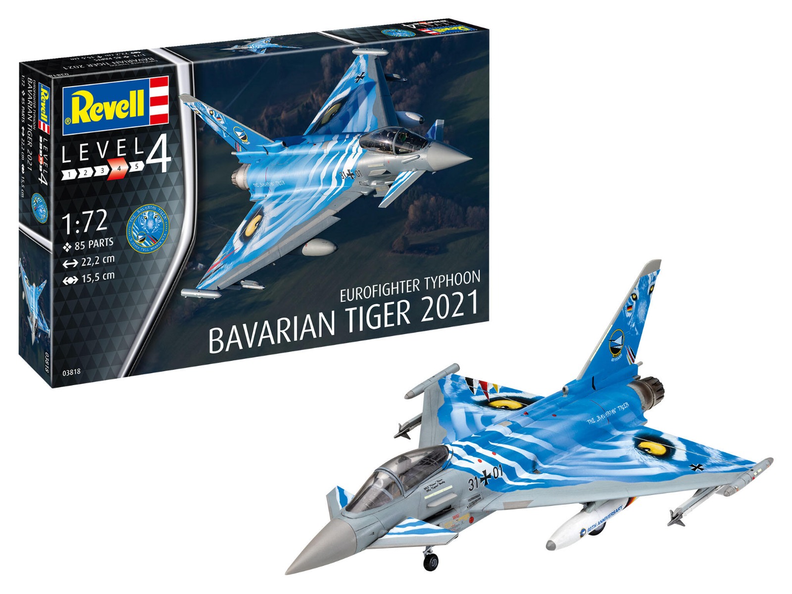 1:72 Revell 63818 Eurofighter Typhoon - Bavarian Tiger 2 - Model Set Plastic kit