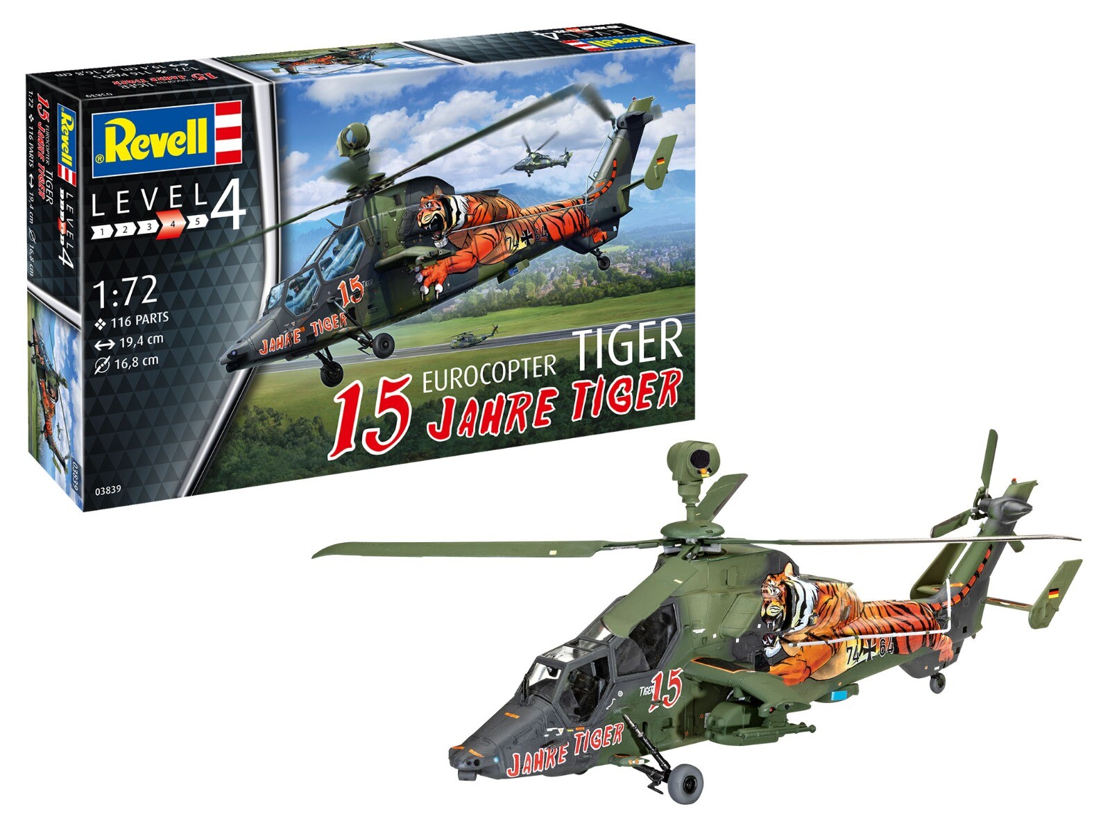 Revell 1/72 Eurocopter Tiger ''15 Jaar Tiger'' Model-set afbeelding
