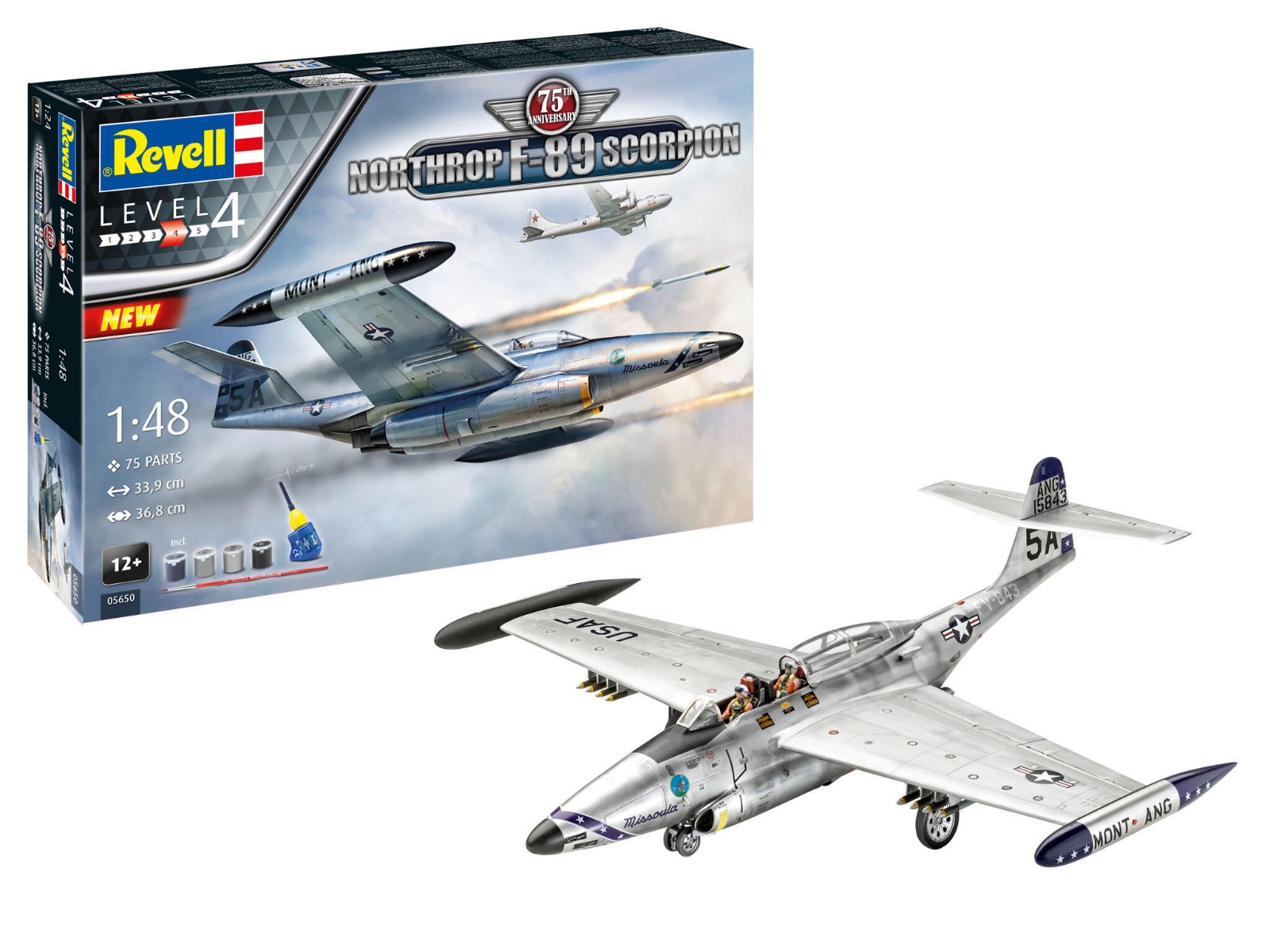 1:48 Revell 05650 50th Anniversary - Northrop F-89 Scorpion - Geschenkset Plastic kit