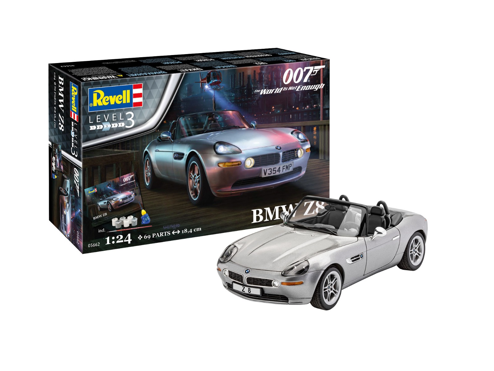 Revell 1/24 BMW Z8 - James Bond 007 (The World Is Not Enough) Geschenkset afbeelding