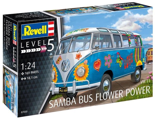Revell 1/24 Volkswagen T1 Samba Bus Flower Power afbeelding