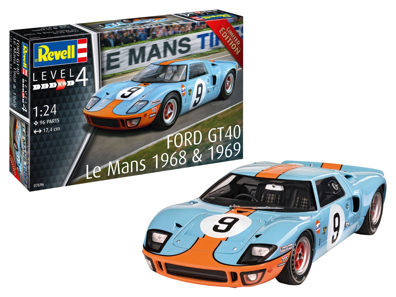Revell 1/24 Ford GT40 Le Mans 1968 & 1969 afbeelding