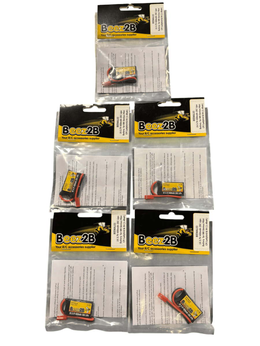 5x 1S 3.7V 500mAh met JST stekker (nieuw)