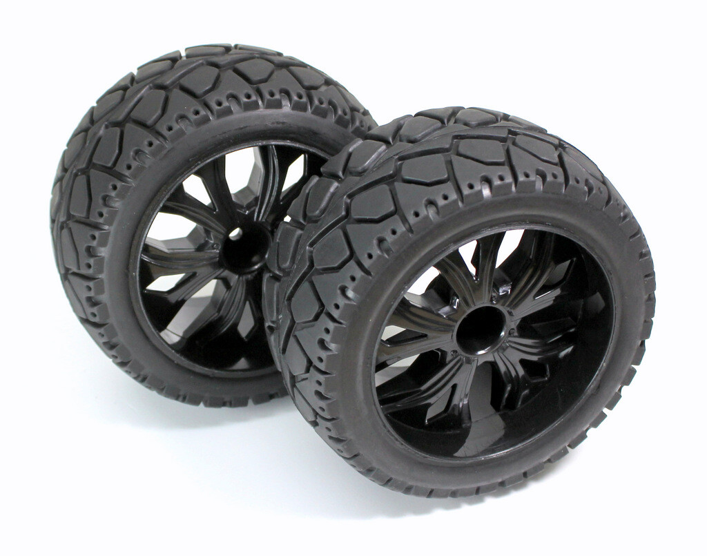 Absima onroad achterbanden met profiel op velgen voor 1/10 truggy afbeelding