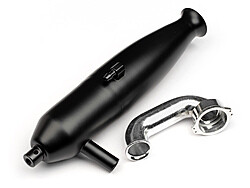 Black exhaust pipe & manifold .28 afbeelding
