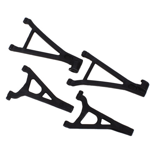 Suspension arm set, front (includes upper right & left and lower right & left arms) (1/16 E-Revo) afbeelding