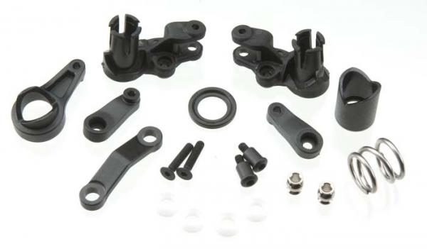 Steering bellcranks/ servo saver/ servo saver spring/ servo spring retainer/servo horn, steering (TRX-6845X) afbeelding