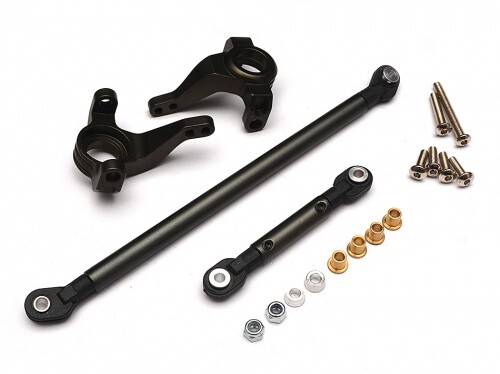 Axial SCX10 Aluminium Steering Block & Linkage (1 Pair) - Gun Metal
