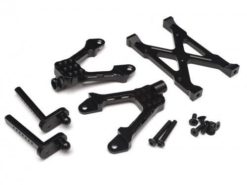 Axial SCX10 Aluminum Rear Shock Mount - 1 Set Black [RECON G6 The Fix Certified]