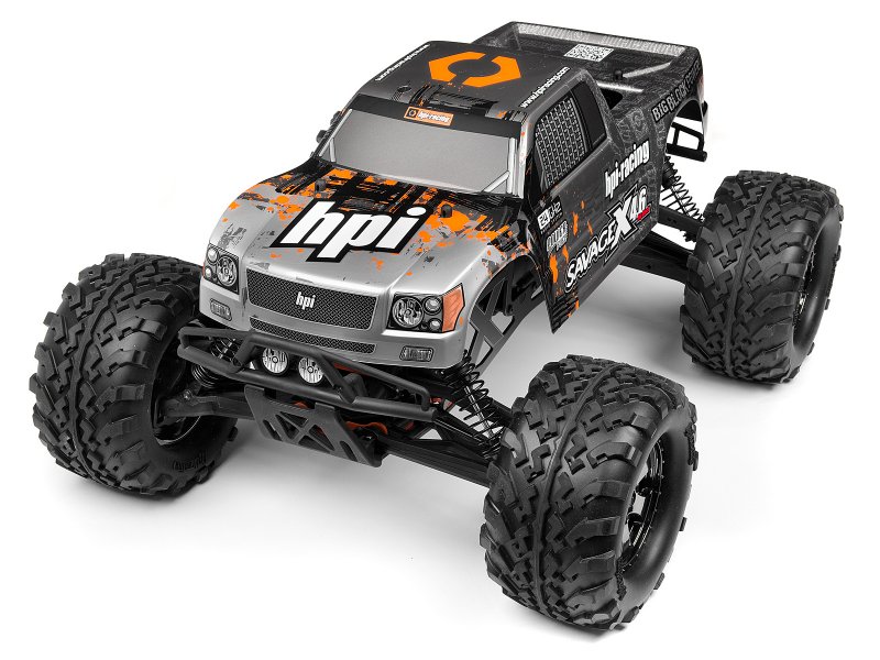 HPI GT-3 truck gespoten body voor Savage X (zilver/gun metal)
