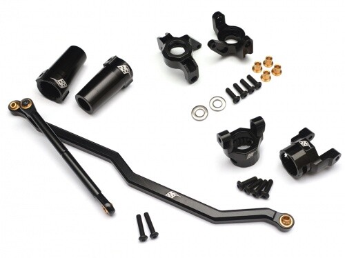 Axial Wraith Steering Link Combo Set (Front Knuckle, C-Hub Steering Link,C Hub Carrier, Steering Block, and Rear Axle Lock-out) Black