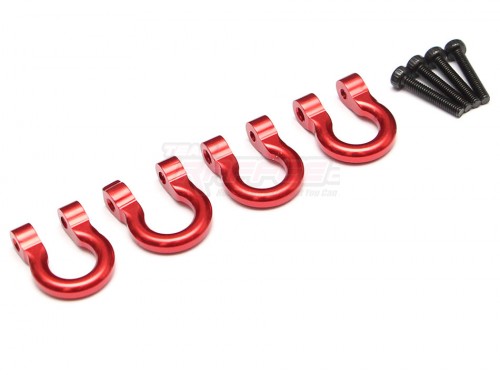 Aluminum Towing Hook for RC Crawler (4) Red