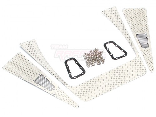 Stainless Steel Front Hood Diamond Plate Pack voor de Traxxas TRX-4