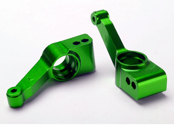 Carriers, stub axle (green-anodized 6061-T6 aluminium) (rear) (2) (TRX-1952G)
