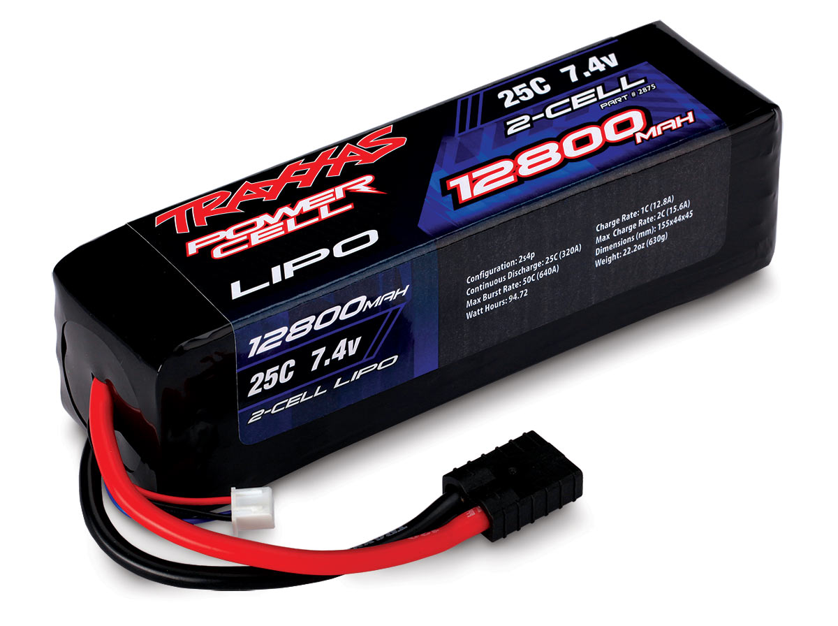 Traxxas lipo 25c 7,4 volt 12800mah