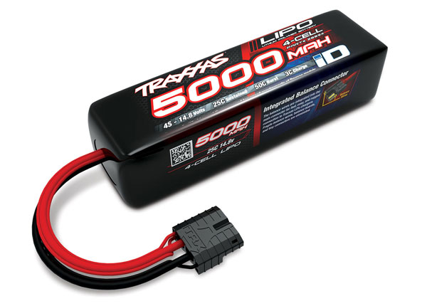 Traxxas lipo 25c 14,8 volt 5000mah met Traxxas ID connector afbeelding