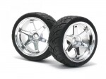 Mounted x pattern tyre d compound on te37 6mm offset chrome afbeelding