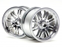 8 spoke wheel satin chrome (83x56mm/2pcs)