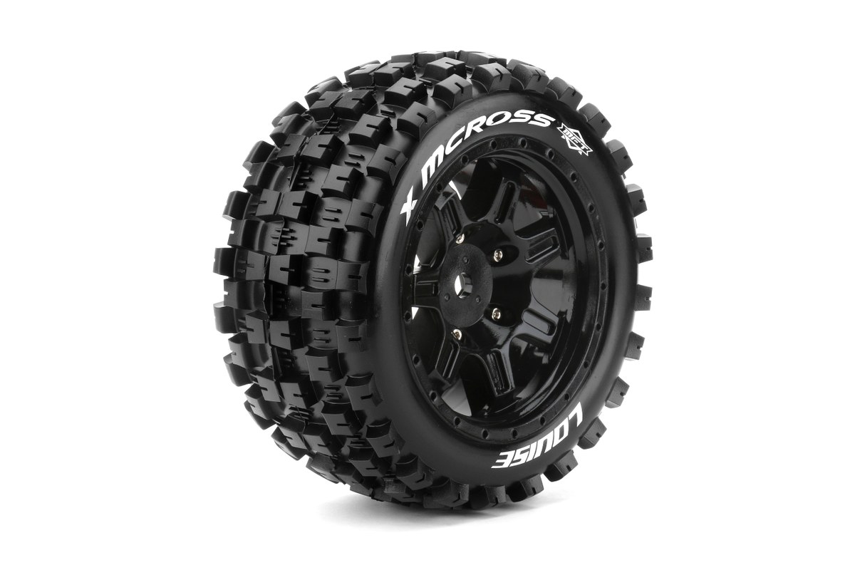 Louise X Mcross X-Maxx MFT Banden Set op Zwarte Velgen 24mm hex