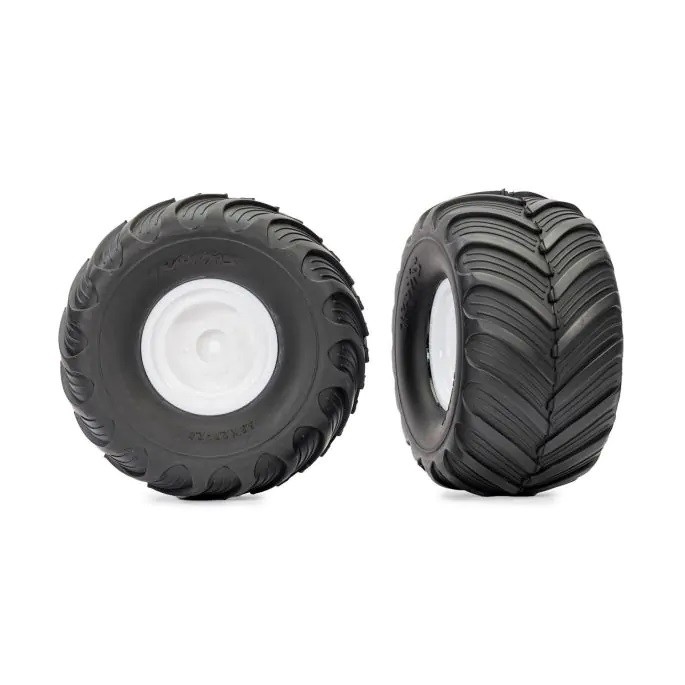Traxxas - Tires & wheels, assembled, glued (white wheels), Terra Groove, (TRX-3663-WHT) afbeelding