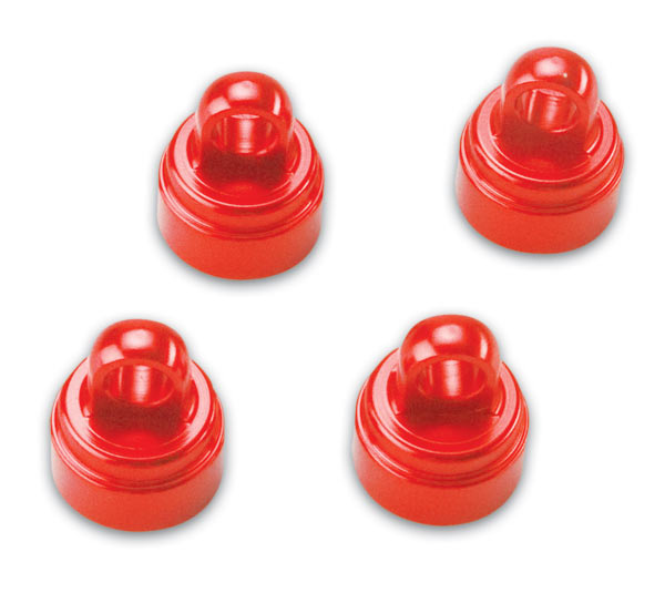 Shock caps, aluminum (red-anodized) (4)