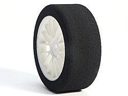 Pro foam tyre 26mm front a (30) with racing mesh wheel white (1pair) afbeelding