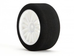 Pro foam tyre 30mm rear c (35) with racing mesh wheel white (1 pair) afbeelding