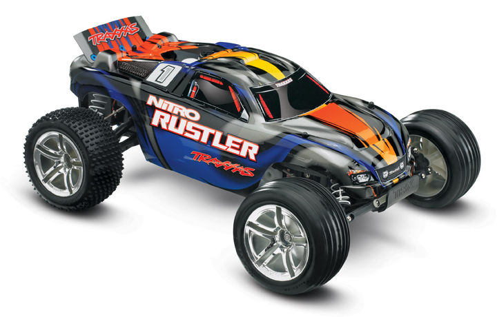 Traxxas Nitro Rustler - TSM - Zilver/Blauw