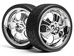 Mounted super low tread tire (chrome/4pcs) afbeelding