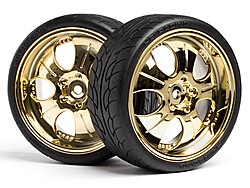 Mounted super low tread tire (gold/4pcs) afbeelding
