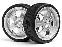 Mounted super low tread tire (matte chrome/4pcs) afbeelding