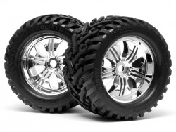 Mounted goliath tyre 178x97mm on tremor wheel chrome