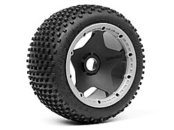 Dirt buster block tire hd compound on black wheel afbeelding