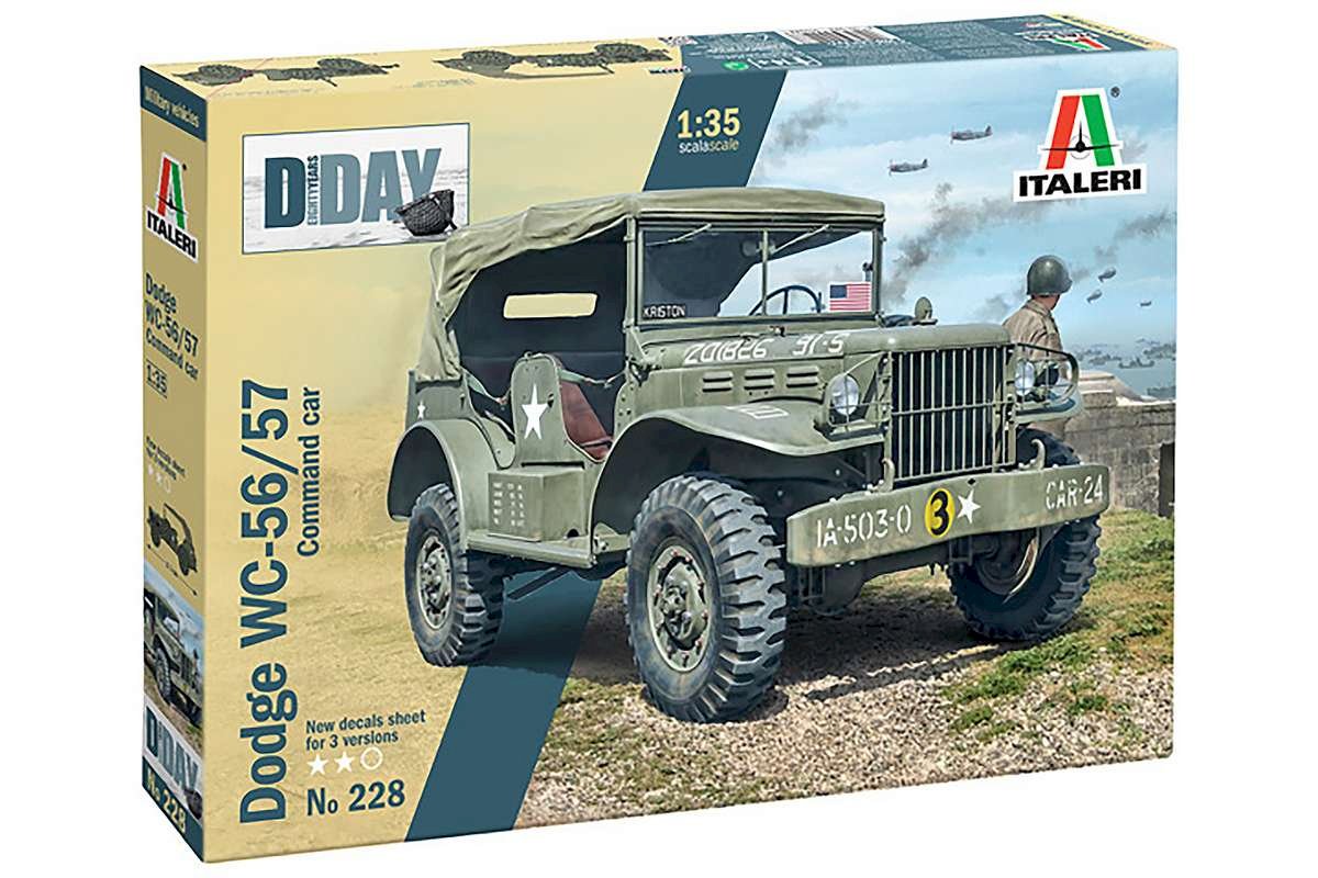 1:35 Italeri 0228 Dodge WC-56/57 Command Car Plastic Modelbouwpakket