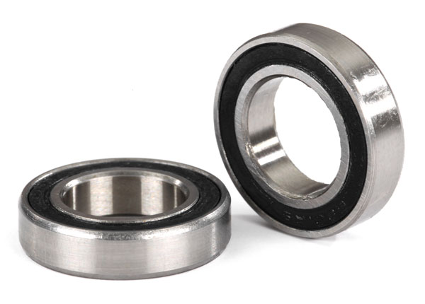 Ball bearings, black rubber sealed (12x21x5mm) (2) (TRX-5101A) afbeelding