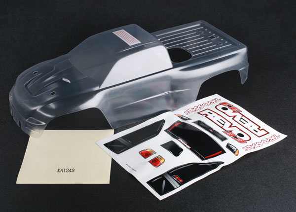 Body, revo 3.3 (clear, requires painting)/ window, lights, grill decal sheet afbeelding