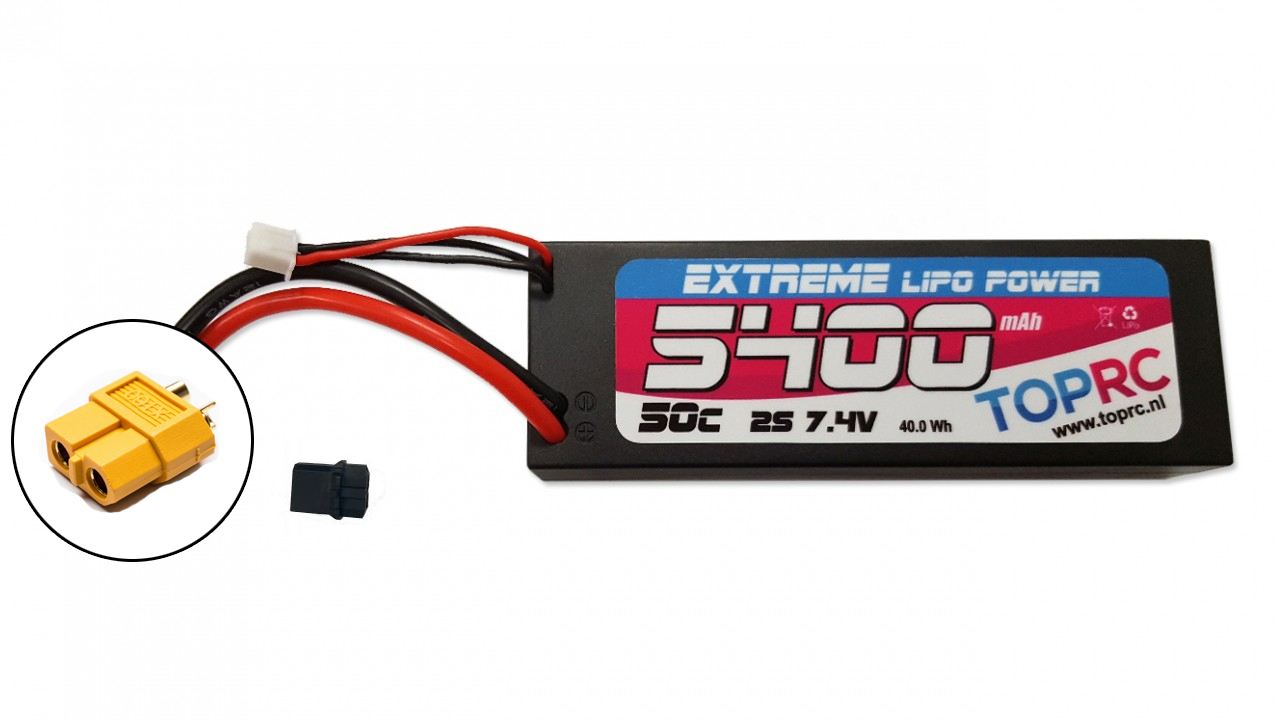 TRC Car Lipo 50c 7,4 volt 5400mah met XT90 Stekker