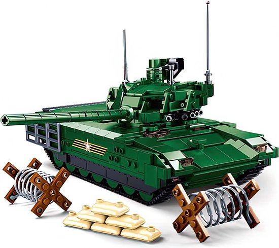 Sluban - M38-B0850 Army Tank groen | Radiografisch bestuurbare auto | City defender modelbouw bouwpakketten | Classic creator autos’s | Technische ideas speelgoed voor kinderen & v