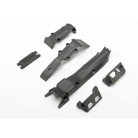 Skidplate set, front (1)/ rear (1)/ transmission (1)/ steering servo guards (2) / steering servo cover plate (1) afbeelding