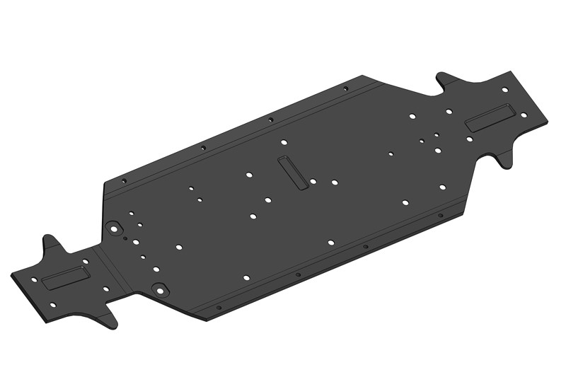 Team Corally - Chassis - XL4S Aluminium 3mm - Black - 1 pc afbeelding