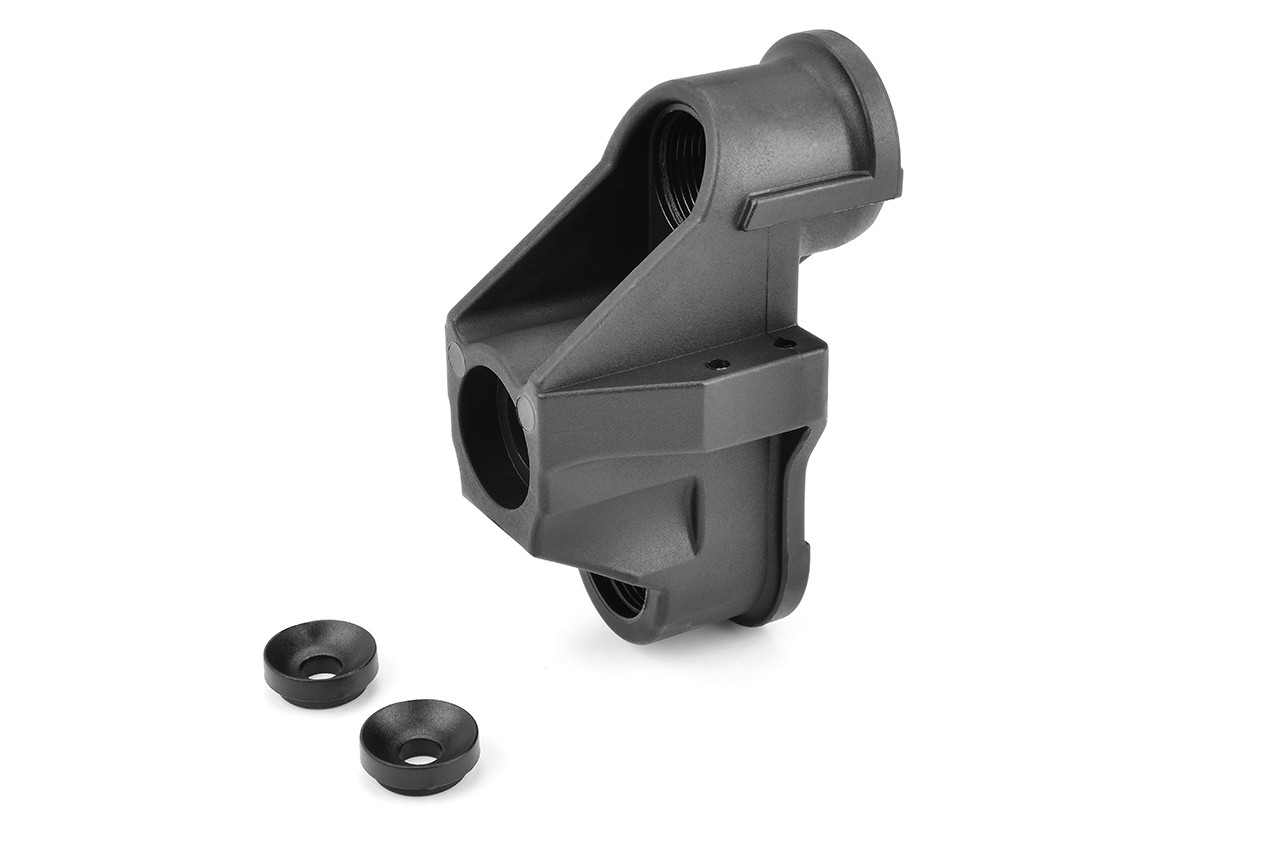 Team Corally - HD Steering Block (1pc) - Wide - Pillow Ball Cup (2pcs) - Front - Composite - 1 Set