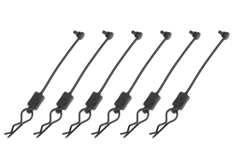 Team Corally - Body Clip Retainer w/ Body clip - Black - 6 pcs